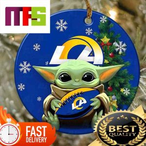 NFL Los Angeles Rams With Baby Yoda Funny Custom Christmas Tree Ornaments 2023