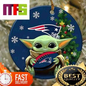 NFL New England Patriots With Baby Yoda Funny Custom Christmas Tree Ornaments 2023