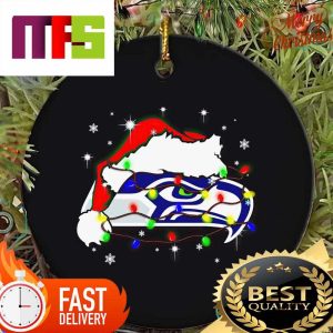 NFL Seattle Seahawks With Santa Hat Custom Christmas Ornaments 2023