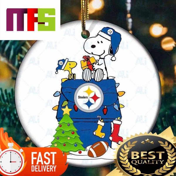 NFL Snoopy Pittsburgh Steelers Football Custom Christmas Ornaments 2023