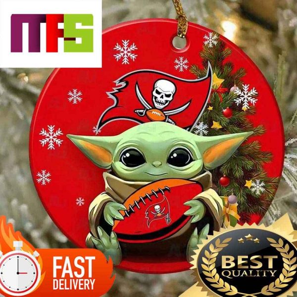 NFL Tampa Bay Buccaneers With Baby Yoda Funny Custom Christmas Tree Ornaments 2023