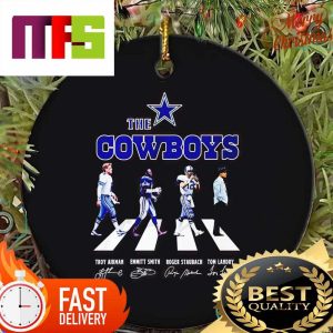 NFL The Cowboys Troy Aikman Emmitt Smith Roger Staubach Tom Landry Signatures Christmas Ornaments 2023