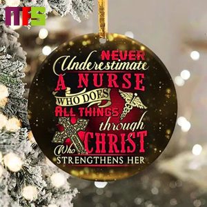 Never Underestimate Nurse Christmas Tree Decorations 2023 Unique Ceramic Xmas Ornament