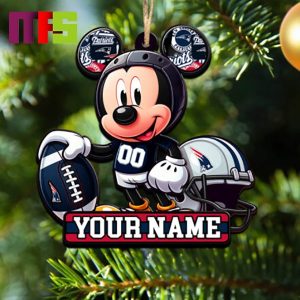 New England Patriots NFL Mickey Disney Christmas Tree Decorations Unique Custom Name Xmas Ornament