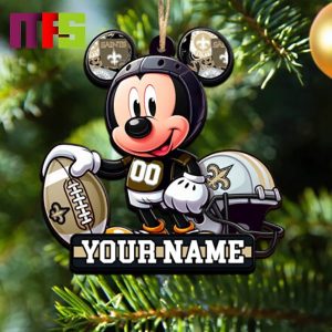 New Orleans Saints NFL Mickey Disney Christmas Tree Decorations Unique Custom Name Xmas Ornament