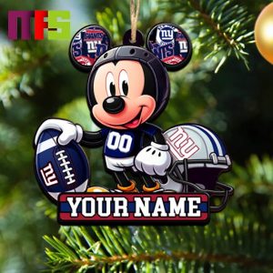 New York Giants NFL Mickey Disney Christmas Tree Decorations Unique Custom Name Xmas Ornament