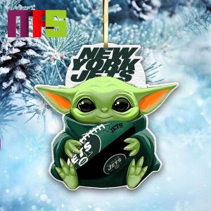 New York Jets NFL Baby Yoda Star Wars Christmas Tree Decorations Unique Custom Shape Xmas Ornament