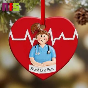 Nurse Front Line Hero Christmas Tree Decorations 2023 Unique Custom Shape Xmas Ornament