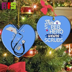 Nurse This Super Hero Wear Scrub Christmas Tree Decorations 2023 Unique Ceramic Custom Shape Xmas Ornament