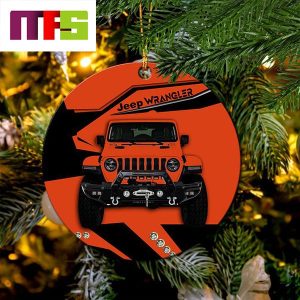 Orange Jeep Christmas Tree Decorations 2023 Circle Unique Xmas Ornament Orange Jeep Christmas Tree Decorations 2023 Circle Unique Xmas Ornament