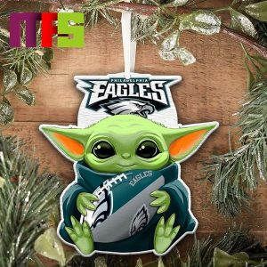 Philadelphia Eagles NFL Baby Yoda Star Wars Christmas Tree Decorations Unique Custom Shape Xmas Ornament