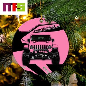 Pink Jeep Christmas Tree Decorations 2023 Circle Unique Xmas Ornament