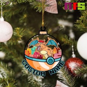 Pokeball Charizard Pokemon Christmas Tree Decorations 2023 Unique Custom Name Xmas Ornament