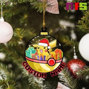 Pokeball Pikachu Pokemon Christmas Tree Decorations 2023 Unique Custom Name Xmas Ornament