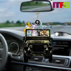 Pokemon Eevee Evolution Drive Jeep Christmas Tree Decorations 2023 Unique Custom Shape Xmas Ornament