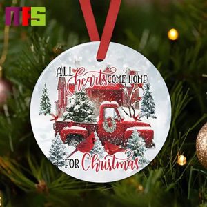 Red Truck All Heart Come Home For Christmas Christmas Tree Decorations 2023 Unique Ceramic Xmas Ornament