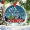 Red Truck My Mind Still Talks To You And My Heart Still Look For You Christmas Tree Decorations 2023 Unique Ceramic Custom Shape Xmas Ornament