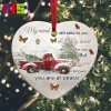 Red Truck Enjoy The Journey Christmas Tree Decorations 2023 Unique Ceramic Xmas Ornament