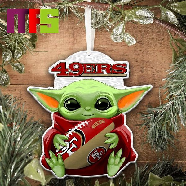 San Francisco 49ers NFL Baby Yoda Star Wars Christmas Tree Decorations  Unique Custom Shape Xmas Ornament - Masteez