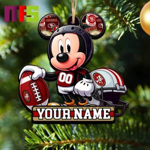 San Francisco 49ers NFL Mickey Disney Christmas Tree Decorations Unique Custom Name Xmas Ornament