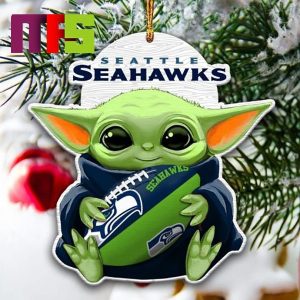 Seattle Seahawks NFL Baby Yoda Star Wars Christmas Tree Decorations Unique Custom Shape Xmas Ornament