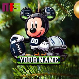 Seattle Seahawks NFL Mickey Disney Christmas Tree Decorations Unique Custom Name Xmas Ornament