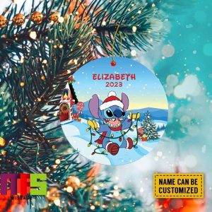 Stitch Celebrate Disney 100 Christmas Tree Decorations 2023 Custom Name Xmas Ornament