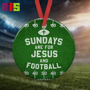 Sunday Are For Jesus And Football Christmas Tree Decorations 2023 Unique Ceramic Xmas Ornament