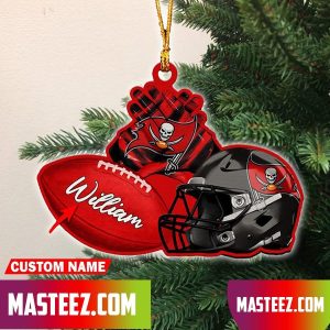 Tampa Bay Buccaneers NFL Custom Name Rugby Ball Helmet Custom Shape Christmas Ornament
