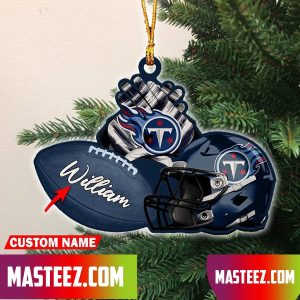 Tennessee Titans NFL Custom Name Rugby Ball Helmet Custom Shape Christmas Ornament
