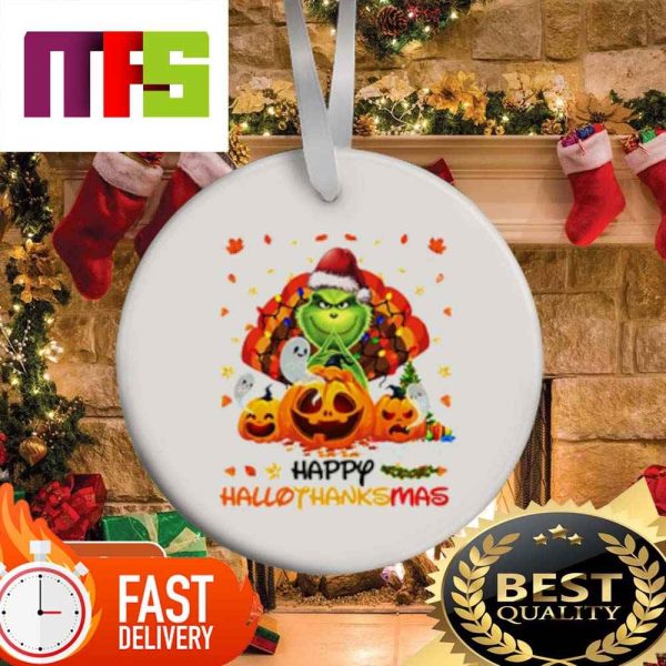 The Grinch Happy HalloThanksMas Big Pumpkins Christmas Ornaments 2023