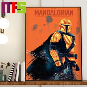 The Mandalorian With Golden Armor Home Decor Poster Canvas