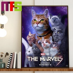 The Marvels Goose With Friends Happy National Cat Day Home Decor Poster Canvas