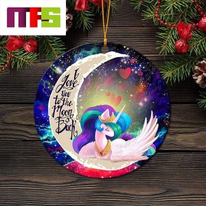 Unicorn I Love You To The Moon And Back Christmas Tree Decorations 2023 Xmas Ornament