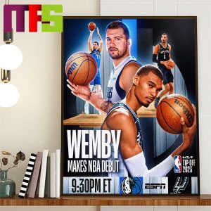 Wemby Makes NBA Debut In San Antonio Spurs Vs Dallas Mavericks Match Home Decor Poster Canvas