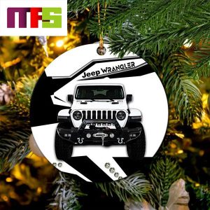 White Jeep Christmas Tree Decorations 2023 Circle Unique Xmas Ornament