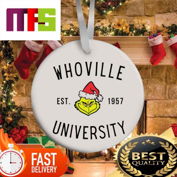 Whoville University The Grinch Est 1957 Custom Christmas Ornaments 2023