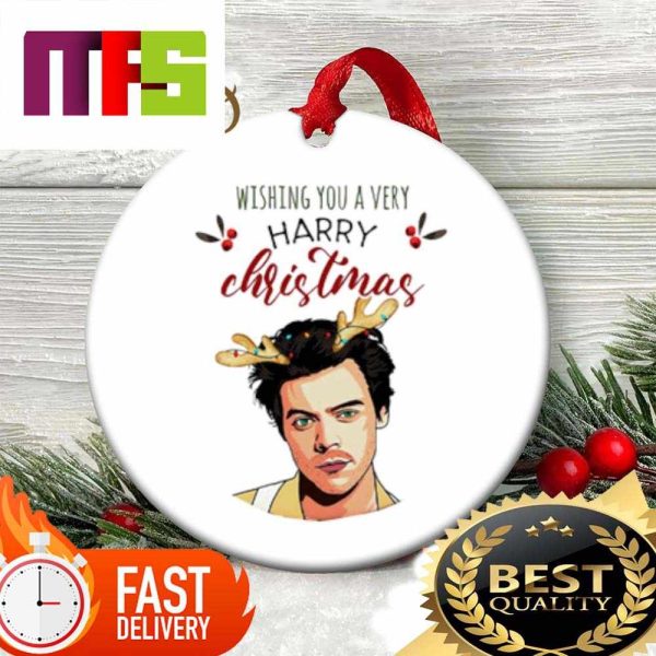 Wishing You A Very Happy Christmas Harry Styles Custom Xmas Ornament 2023