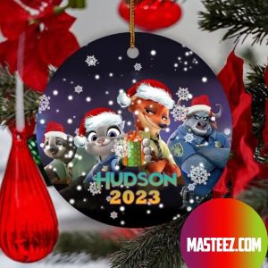 Zootopia Celebrates Disney 100 Christmas Tree Decorations 2023 Custom Name Xmas Ornament