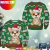 3D Corgi Cute Noel MC Christmas Blue Funny Ugly Sweater