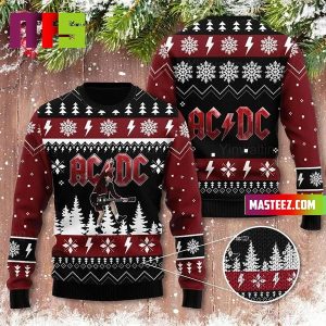 ACDC Angus Young Snowflake And Lightning Pattern For Holiday Ugly Christmas Sweater ACDC Angus Young Snowflake And Lightning Pattern For Holiday Ugly Christmas Sweater