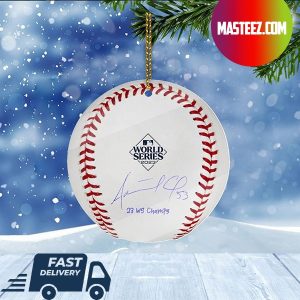 Adolis Garcia Texas Rangers Signature 2023 World Series Champions Christmas Tree Decorations Xmas Ornament
