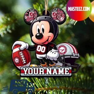 Alabama Crimson Tide NCAA Mickey Mouse Christmas Tree Decorations Custom Name Xmas Ornament