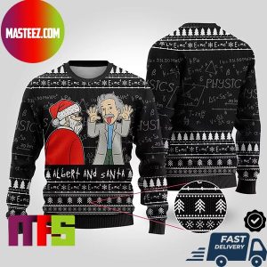 Albert Einstein Santa Funny Unique Design For Holiday Ugly Christmas Sweater
