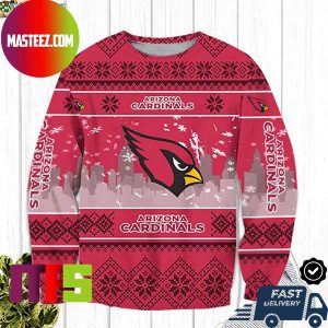 Arizona Cardinals Big Logo NFL Snowflake Pattern For Holiday Ugly Christmas Sweater