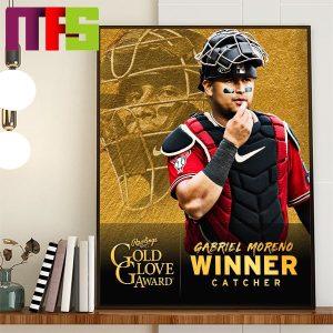 Arizona Diamondbacks Gabriel Moreno Rawlings Gold Glove Winner Catcher 2023 Home Decor Poster Canvas