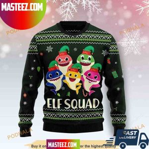 Baby Shark Elf Squad Christmas Ugly Sweater
