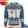 Bad Bunny Snowflakes And Deer Green Pattern Holiday Gift 2023 Ugly Sweater