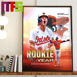 Baltimore Orioles Gunnar Henderson Rookie Of The Year Home Decor Poster Canvas