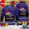 Barnsley FC EFL Logo Snowflakes Pattern Custom Name For Holiday Ugly Christmas Sweater